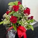 Classic Red Rose Box – Fresh Flowers (Hand-Tied)