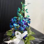 Box Blue & Purple Orchid Arrangement – Fresh Flowers